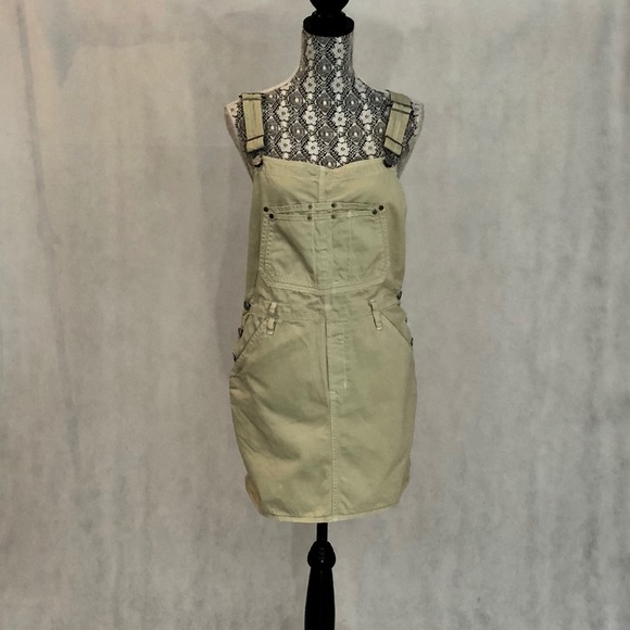 khaki skirt overalls